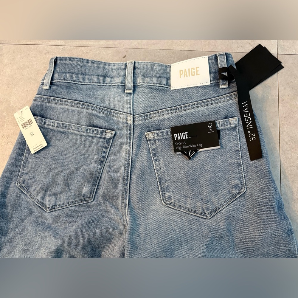 PAIGE NWT Light Blue Sasha Wide Leg Jeans - Picture 6 of 9